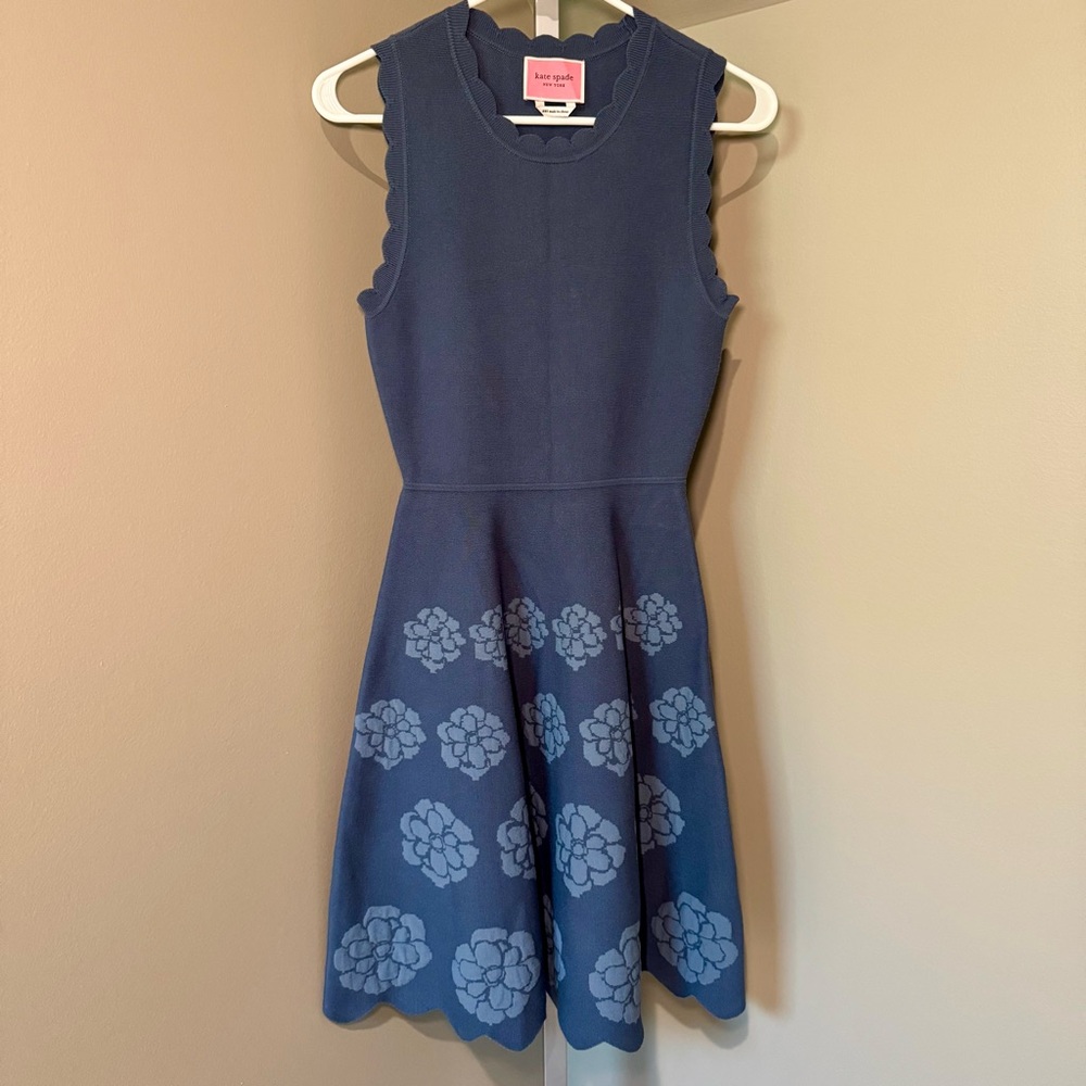 Kate Spade Flora Hem Sweater Dress‎ Size XXS Antique Blue